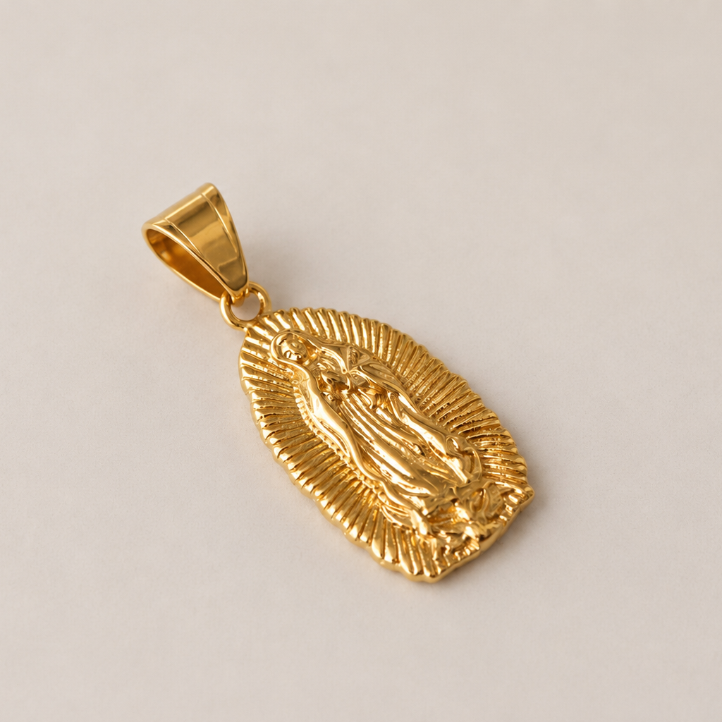 Cadena Singapur 65cm 3mm + Dije Virgen Tallada