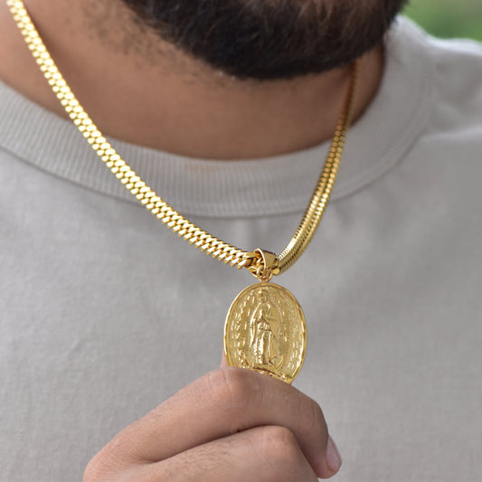 Cadena Cubana + Dije Virgen Guadalupe